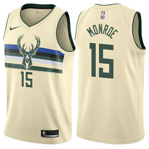 Maglia greg monroe 15 2017-2018 Milwaukee Bucks giallo