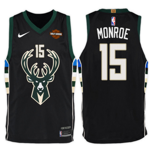 Maglia greg monroe 15 2017-2018 Milwaukee Bucks nero