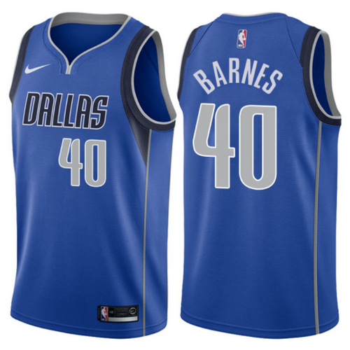 maglia harrison barnes 40 2017-2018 dallas mavericks blu