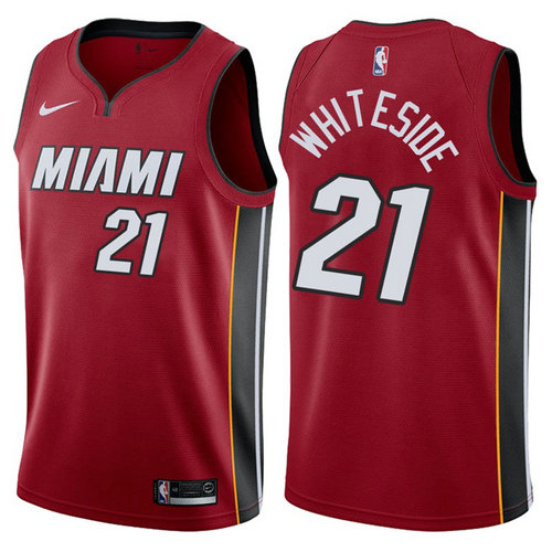 maglia nba hassan whiteside 21 2017-2018 miami heat rosso