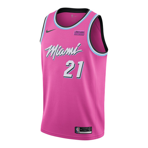 maglia nba hassan whiteside 21 2018-2019 miami heat rosa