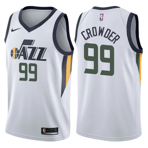 maglia nba jae crowder 99 2017-2018 utah jazz bianca