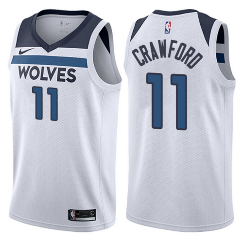 maglia jamal crawford 11 2017-2018 minnesota timberwolves bianca