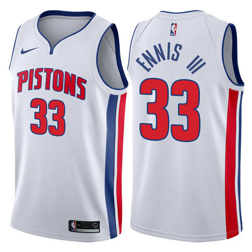 maglia james ennis III 33 2017-2018 detroit pistons bianca