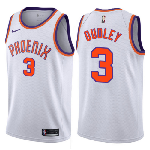 maglia basket jared dudley 3 2017-2018 phoenix suns bianca