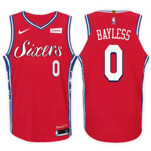 maglia jerryd bayless 0 2017-2018 philadelphia 76ers rosso