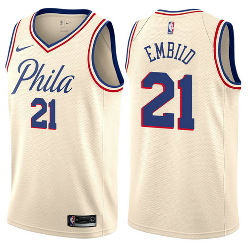 maglia joel embiid 21 2017-2018 philadelphia 76ers giallo