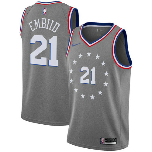 maglia joel embiid 21 2018-2019 philadelphia 76ers grigio