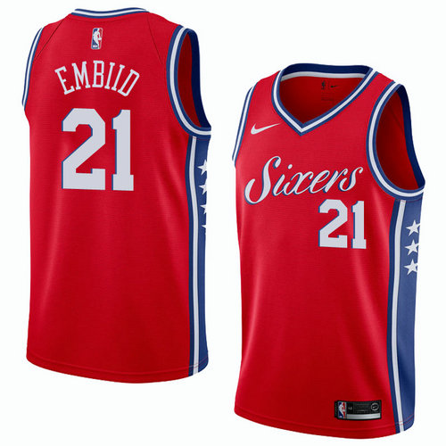 maglia joel embiid 21 2018-2019 philadelphia 76ers Rosso