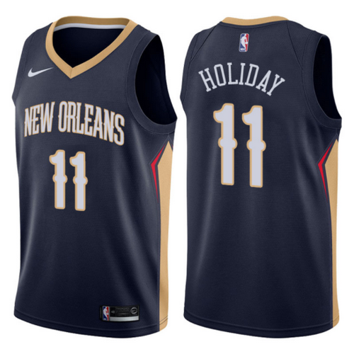 maglia jrue holiday 11 2017-2018 new orleans pelicans navy