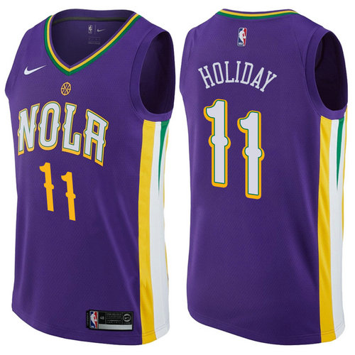 maglia jrue holiday 11 2017-2018 new orleans pelicans porpora