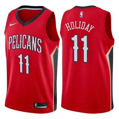 maglia jrue holiday 11 2017-2018 new orleans pelicans rosso