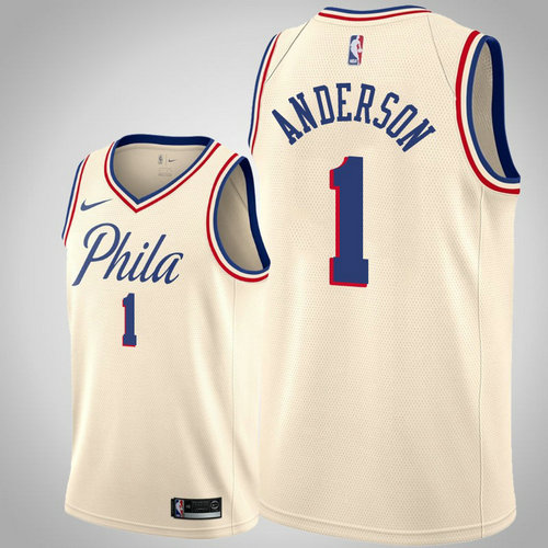 maglia justin anderson 1 2017-2018 philadelphia 76ers giallo