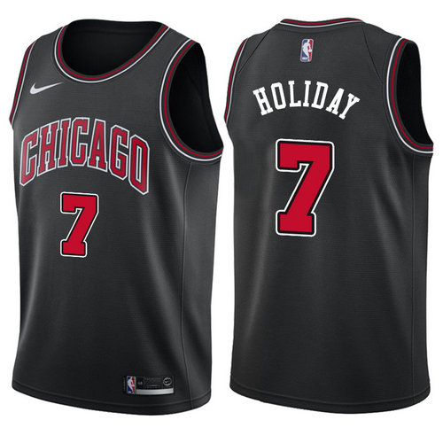 canotta basket justin holiday 7 2017-2018 chicago bulls nero