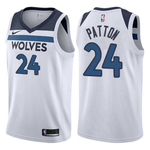 maglia justin patton 24 2017-2018 minnesota timberwolves bianca