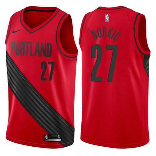 maglia jusuf nurkic 27 2017-2018 portland trail blazers rosso