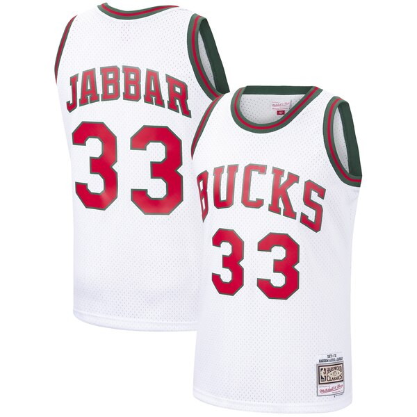 Maglia kareem abdul-jabbar 33 2020 Milwaukee Bucks Bianca