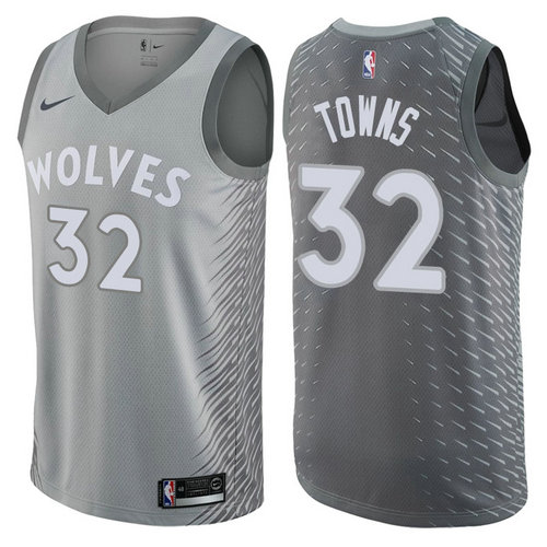 maglia kari-anthony towns 32 minnesota timberwolves 2017-2018 grigio