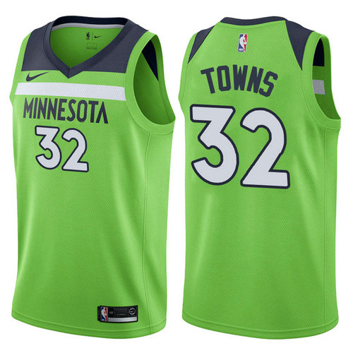 maglia kari-anthony towns 32 minnesota timberwolves 2017-2018 verde