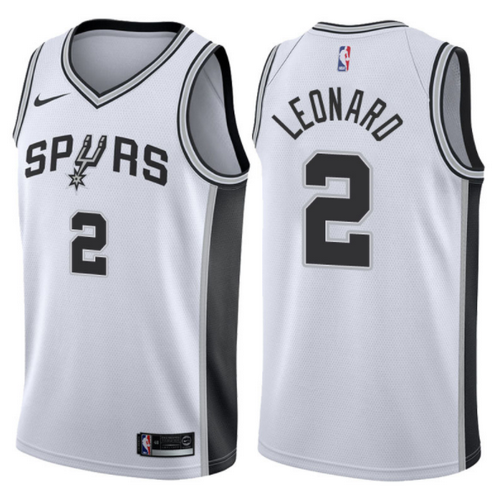 maglia basket kawhi leonard 2 2017-2018 san antonio spurs bianca