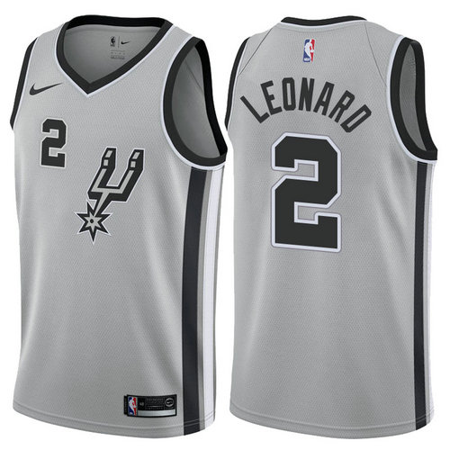 maglia basket kawhi leonard 2 2017-2018 san antonio spurs grigio