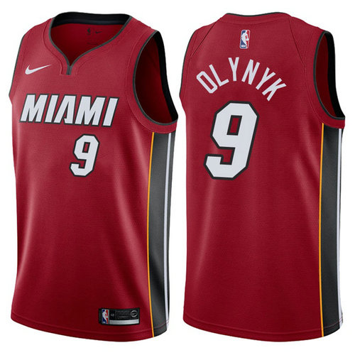 maglia kelly olynyk 9 2017-2018 miami heat rosso