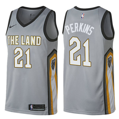 maglia basket kendrick perkins 21 2017-2018 cleveland cavaliers grigio