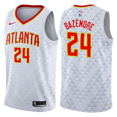 maglia kent bazemore 24 atlanta hawks 2017-2018 bianca