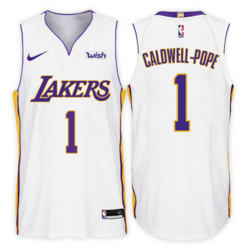 maglia kentavious caldwell pope 1 2017-2018 los angeles lakers bianca