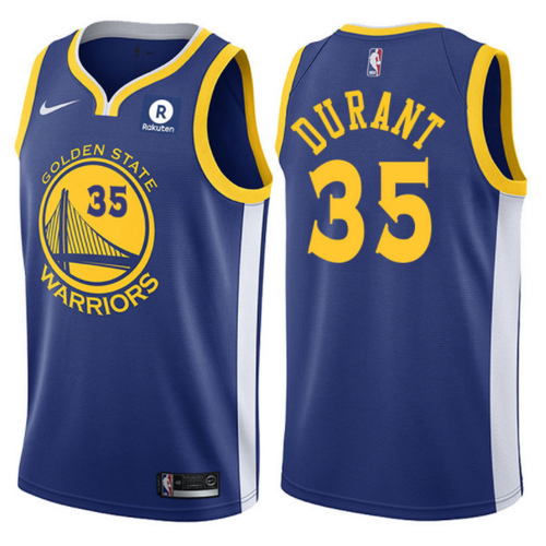 maglia kevin durant 35 2017-2018 golden state warriors blu