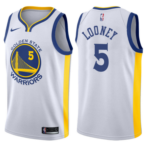 maglia nba kevon looney 5 2017-2018 golden state warriors bianca