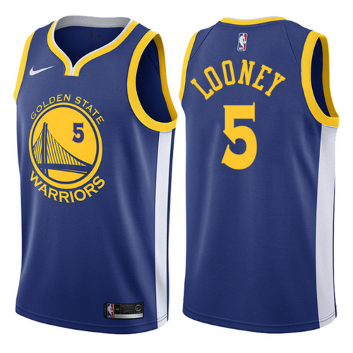 maglia nba kevon looney 5 2017-2018 golden state warriors blu