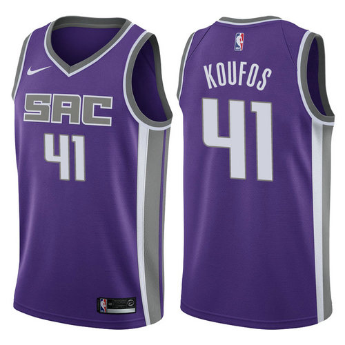 maglia kosta koufos 41 2017-2018 sacramento kings porpora