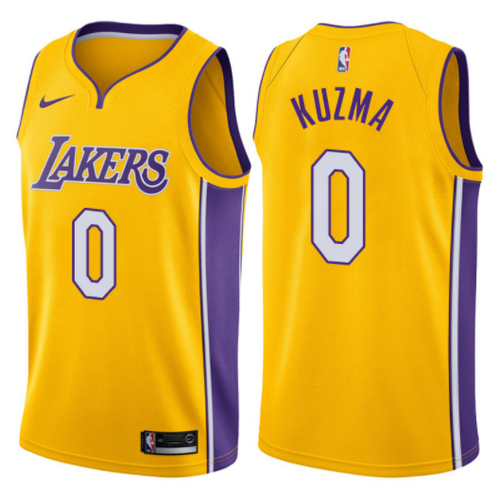 canotta kyle kuzma 0 2017-2018 los angeles lakers giallo