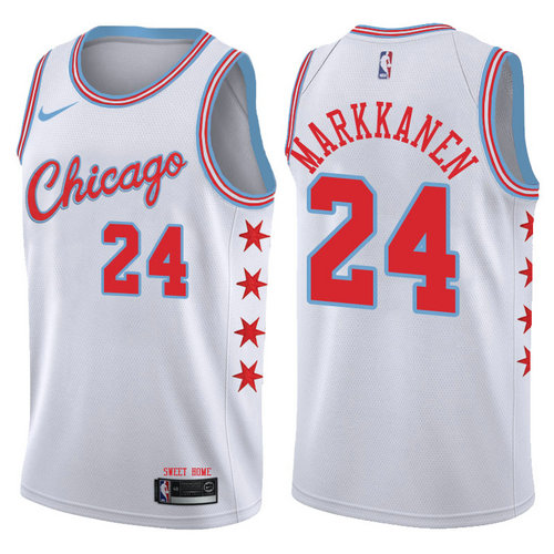 maglia lauri markkanen 24 2017-2018 chicago bulls bianca