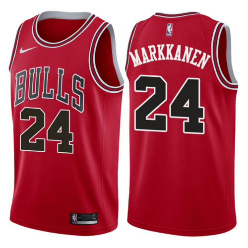 maglia lauri markkanen 24 2017-2018 chicago bulls rosso