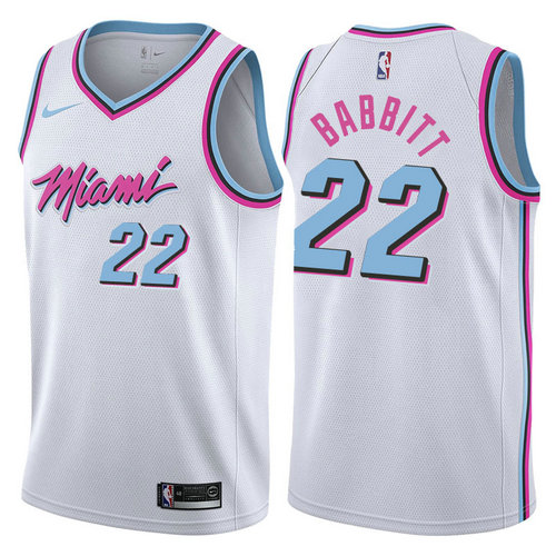 maglia nba luke babbitt 22 2017-2018 miami heat bianca