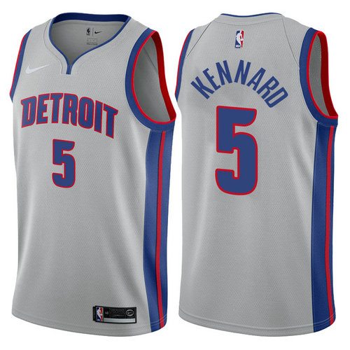 maglia basket luke kennard 5 2017-2018 detroit pistons grigio