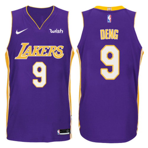 maglia luol deng 9 2017-2018 los angeles lakers porpora