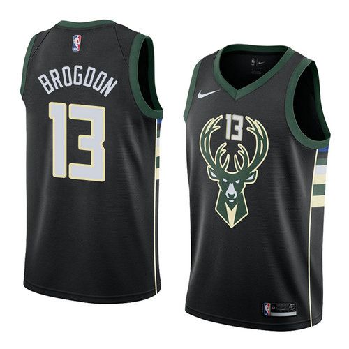 Maglia malcolm brogdon 13 2019 Milwaukee Bucks Nero