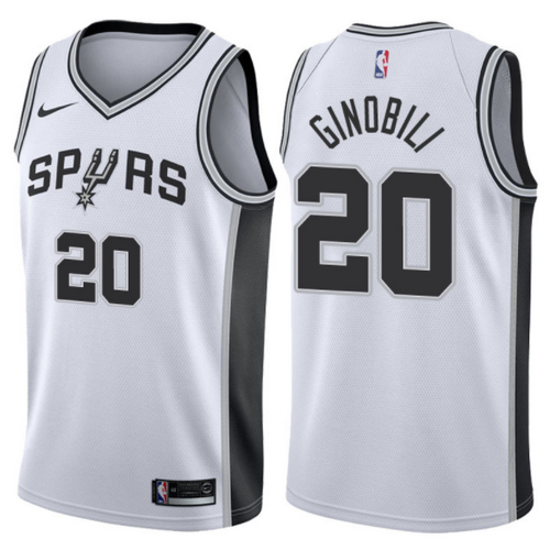 maglia nba manu ginobili 20 2017-2018 san antonio spurs bianca