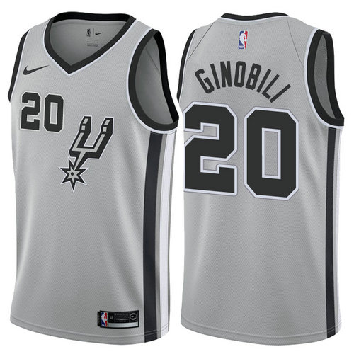 maglia nba manu ginobili 20 2017-2018 san antonio spurs grigio