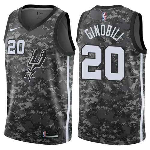 maglia nba manu ginobili 20 2017-2018 san antonio spurs nero