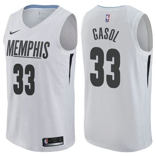 maglia marc gasol 33 2017-2018 memphis grizzlies bianca