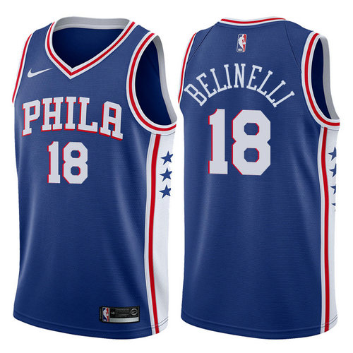 maglia marco belinelli 18 2017-2018 philadelphia 76ers blu