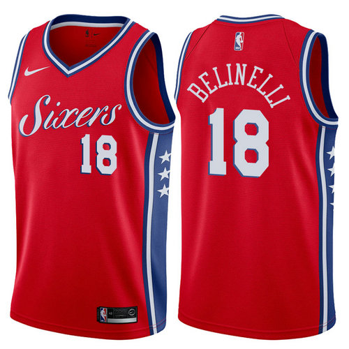 maglia marco belinelli 18 2017-2018 philadelphia 76ers rosso