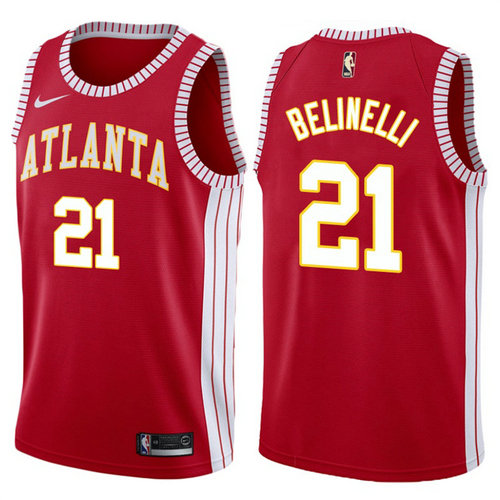 maglia basket marco belinelli 21 2017-2018 atlanta hawks rosso