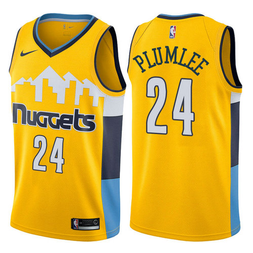 maglia mason plumlee 24 2017-2018 denver nuggets giallo