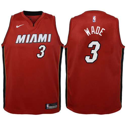 maglia miami heat bambino dwyane wade 3 2018 rosso