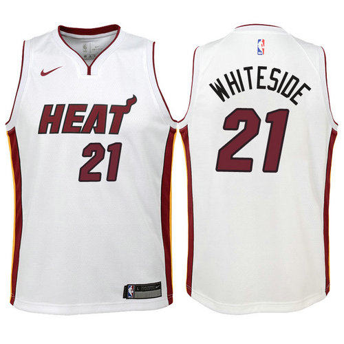 maglia miami heat bambino hassan whiteside 21 2018 bianca